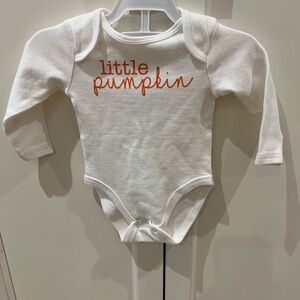 Indigo White and Orange Little Pumpkin Bodysuit